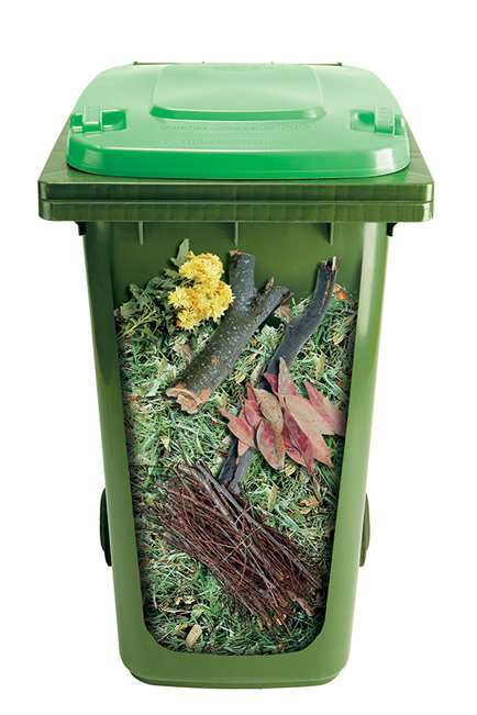 Green dust shop bin